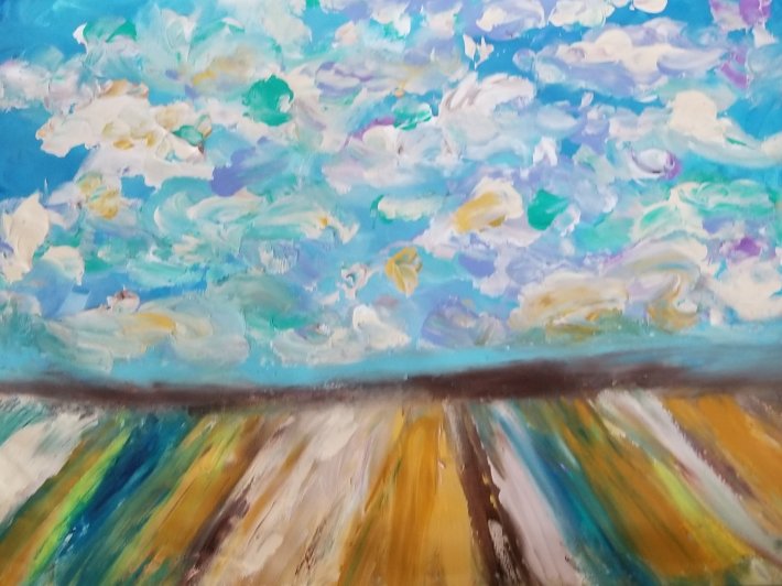 Finger Painting - Clouds and Fields